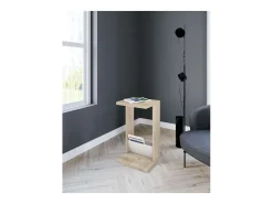 Mesa velador 553 para salón acabado roble claro/blanco, 71 cm(alto)40 cm(ancho)35 cm(larg
