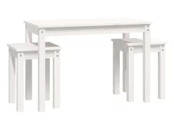 Mesas apilables 3 piezas madera maciza de pino blanco