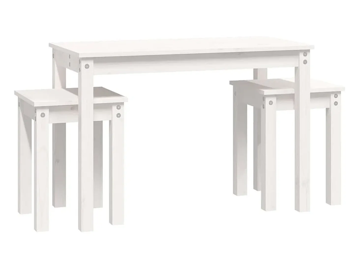Mesas apilables 3 piezas madera maciza de pino blanco