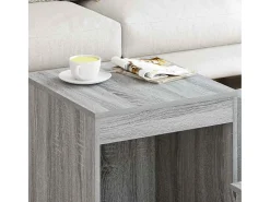 Mesas apilables 3 pzas madera contrachapada color gris Sonoma