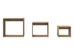 Mesas apilables 3 pzas madera contrachapada color roble artisan