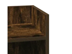 Mesas auxiliares 2 uds con estante ahumado roble 25,5x27x60 cm