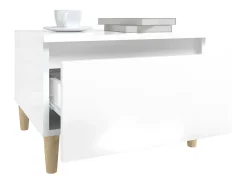 Mesas auxiliares 2 uds contrachapada blanco brillo 50x46x35 cm