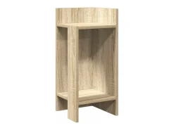 Mesas auxiliares 2 uds con estante roble sonoma 25,5x27x60 cm