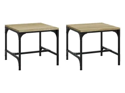 Mesas auxiliares 2 uds madera roble Sonoma 40x40x35 cm