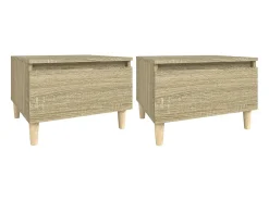 Mesas auxiliares 2 uds madera roble Sonoma 50x46x35 cm