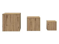 Mesas auxiliares 3 uds madera de ingeniería roble artisan