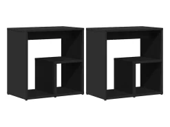 Mesas auxiliares 2 uds madera de ingeniería negro 50x30x50 cm ES515484