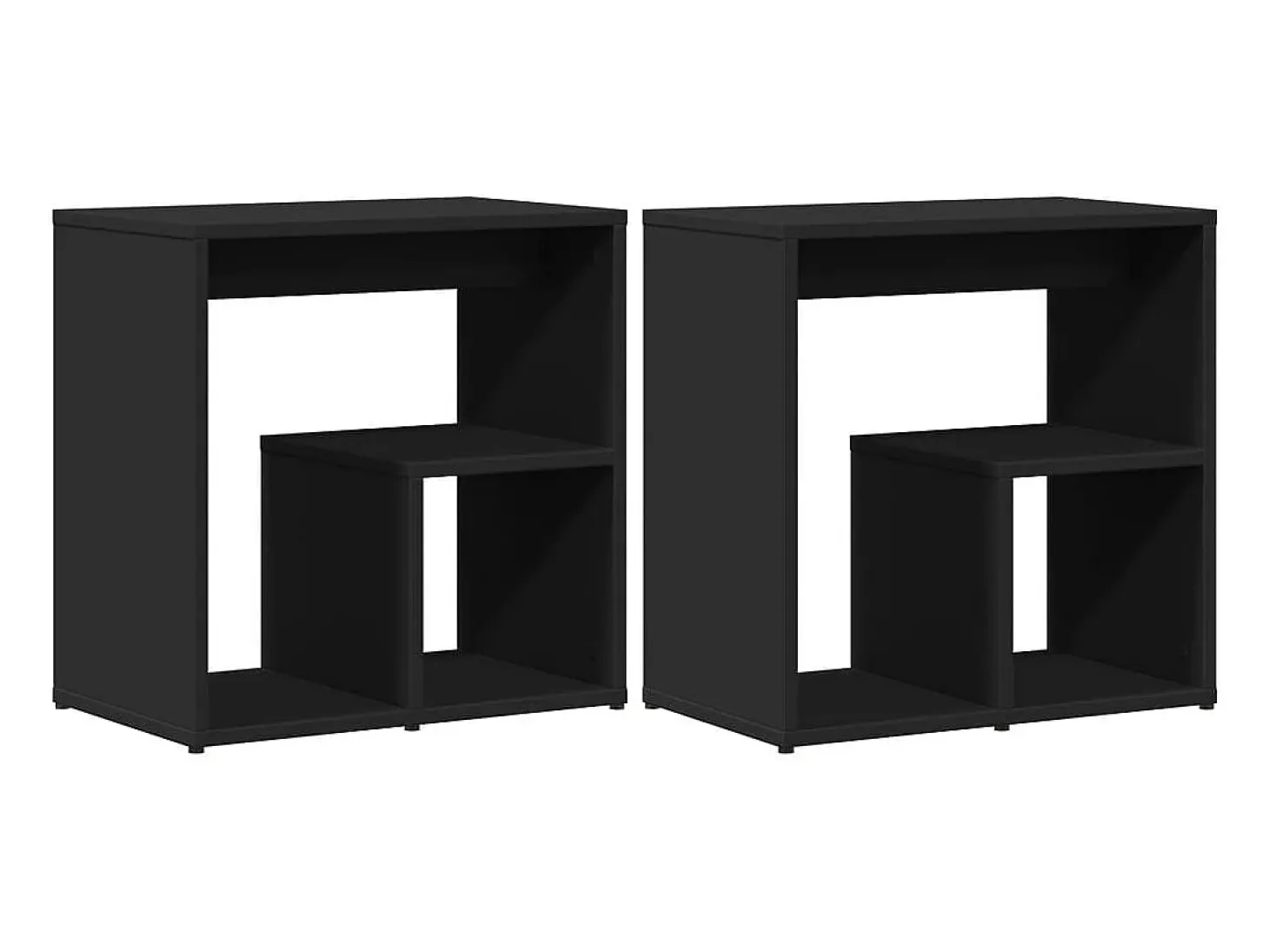 Mesas auxiliares 2 uds madera de ingeniería negro 50x30x50 cm ES515484