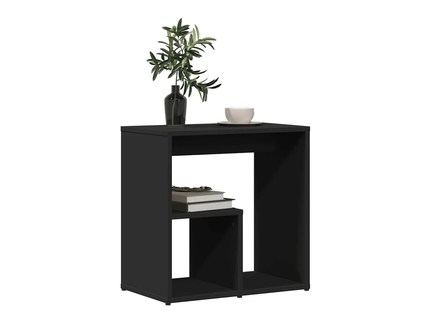 Mesas auxiliares 2 uds madera de ingeniería negro 50x30x50 cm ES515484