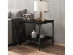 Mesas auxiliares 2 uds madera contrachapada negro 40x40x40 cm