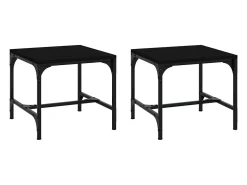 Mesas auxiliares 2 unidades madera contrachapada negro 40x40x35 cm