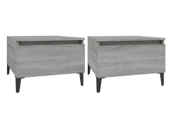 Mesas auxiliares 2 unidades contrachapada gris Sonoma 50x46x35 cm