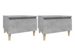Mesas auxiliares 2 unidades contrachapada gris hormigón 50x46x35 cm