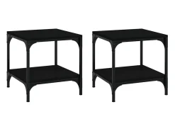 Mesas auxiliares 2 unidades madera contrachapada negro 40x40x40 cm