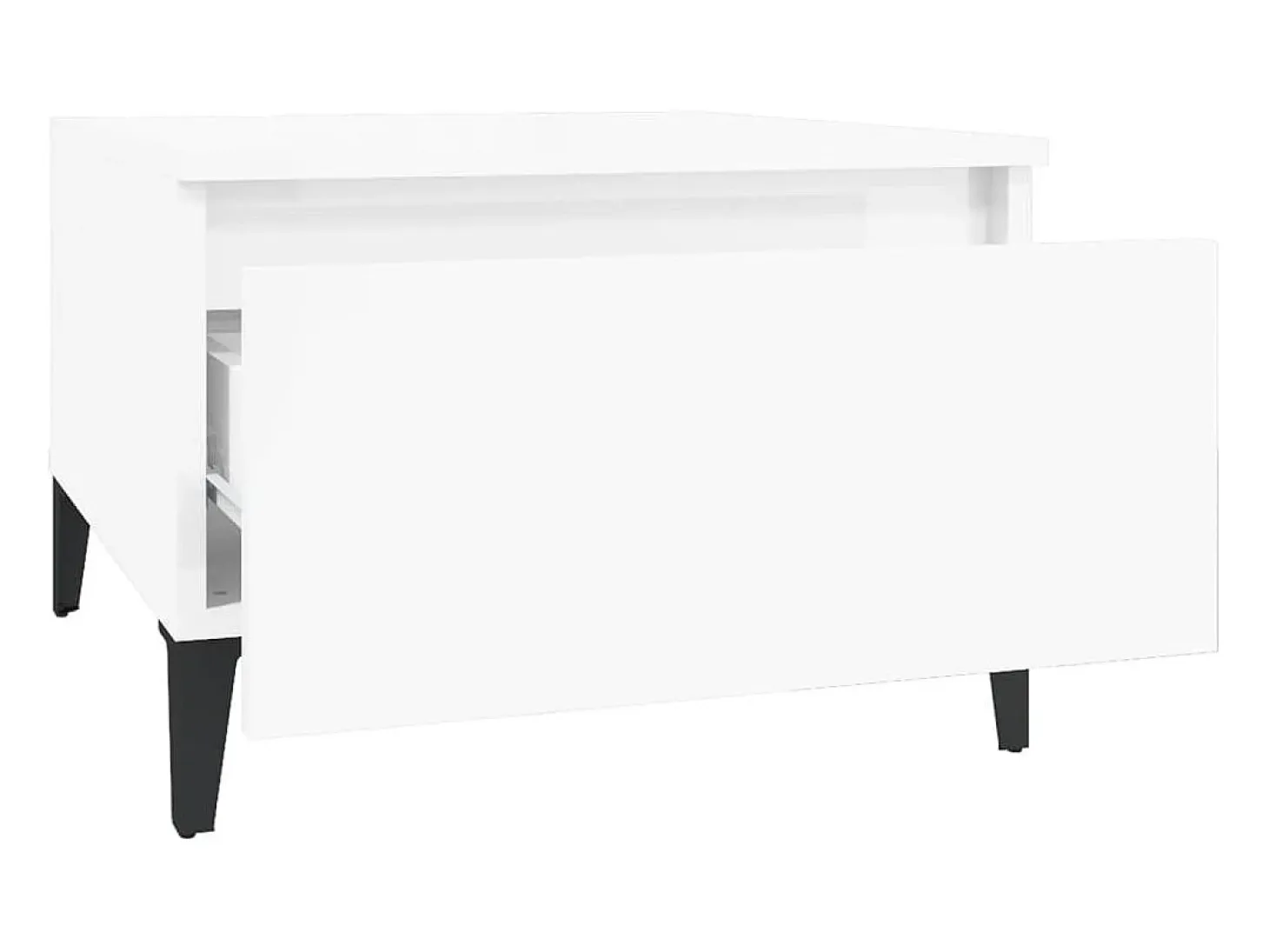 Mesas auxiliares 2 unidades contrachapada blanco brillo 50x46x35 cm