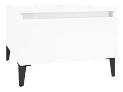 Mesas auxiliares 2 unidades contrachapada blanco brillo 50x46x35 cm