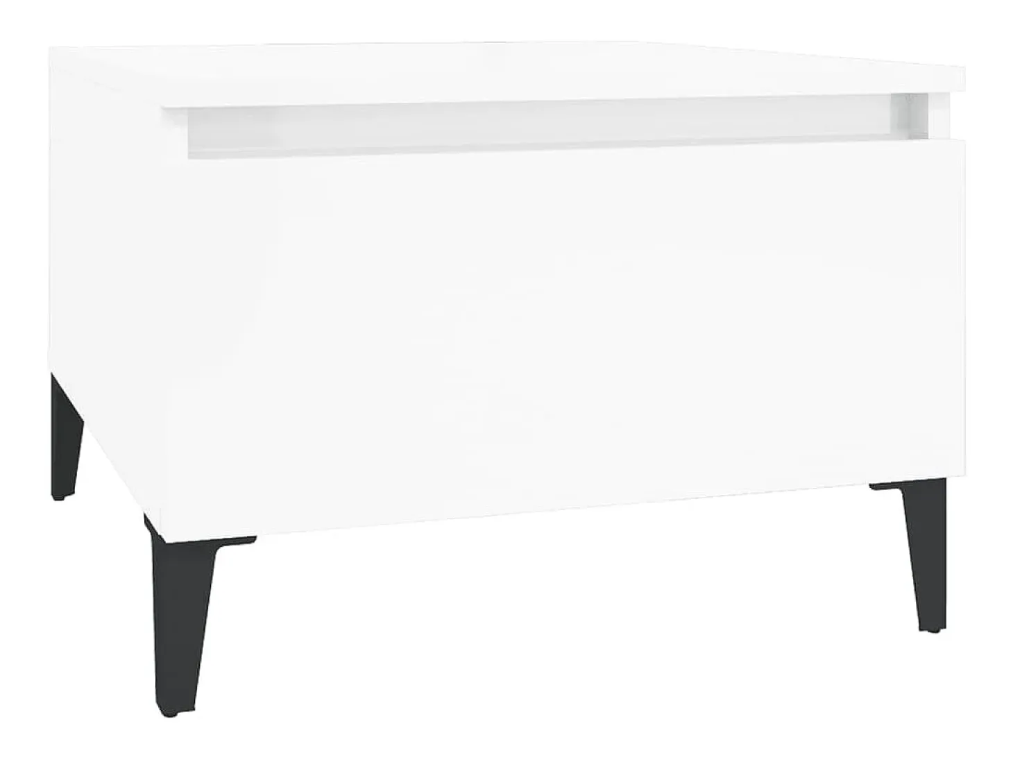 Mesas auxiliares 2 unidades contrachapada blanco brillo 50x46x35 cm