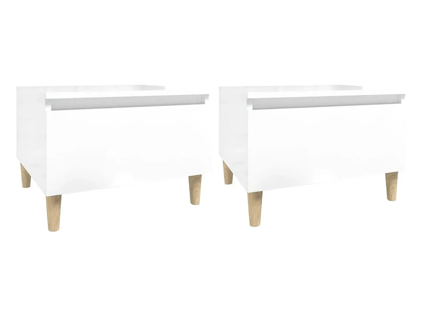 Mesas auxiliares 2 unidades contrachapada blanco brillo 50x46x35 cm