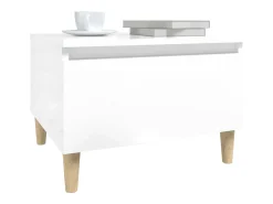 Mesas auxiliares 2 unidades contrachapada blanco brillo 50x46x35 cm