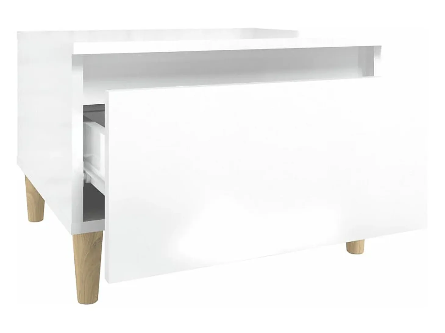 Mesas auxiliares 2 unidades contrachapada blanco brillo 50x46x35 cm