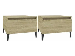Mesas auxiliares 2 unidades madera roble Sonoma 50x46x35 cm