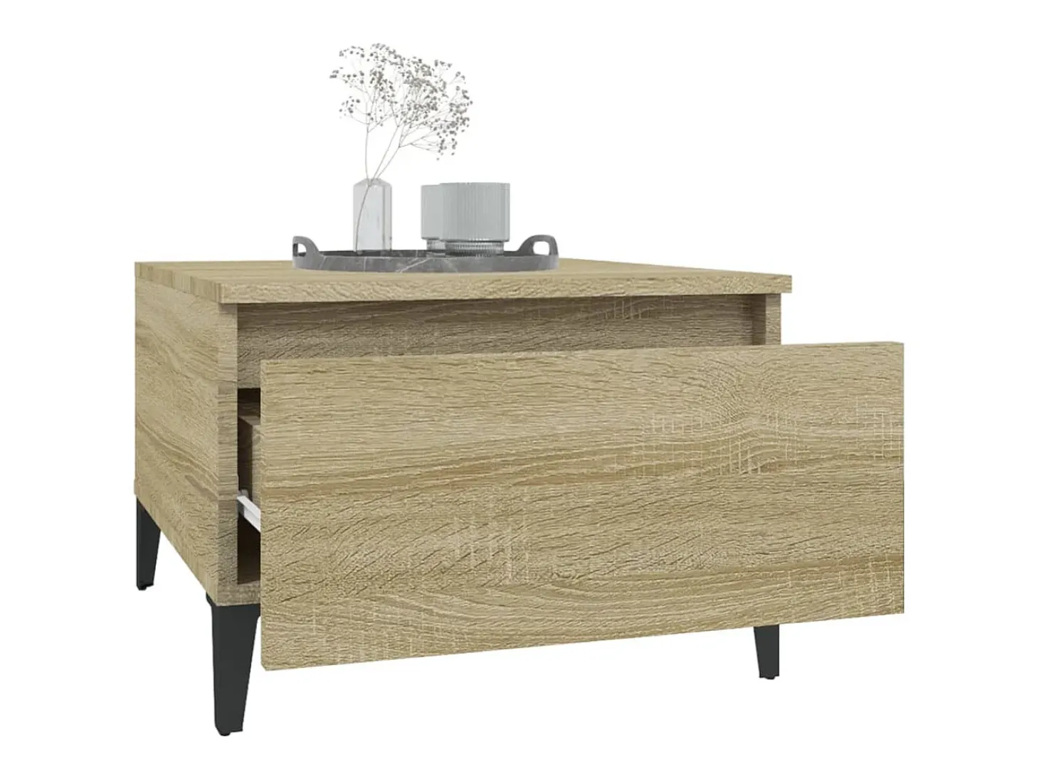 Mesas auxiliares 2 unidades madera roble Sonoma 50x46x35 cm