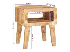 Mesas auxiliares 40 x 32 x 46 cm madera maciza de mango