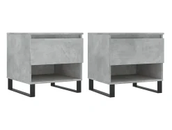 Mesas centro 2 uds madera ingeniería gris hormigón 50x46x50 cm ES94125