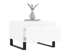 Mesas centro 2 uds madera ingeniería blanco brillo 50x46x35 cm ES58741