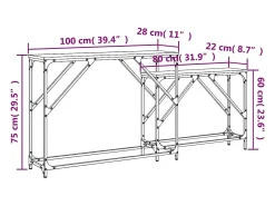 Mesas consola apilables 2 piezas madera ingeniería roble ahumado