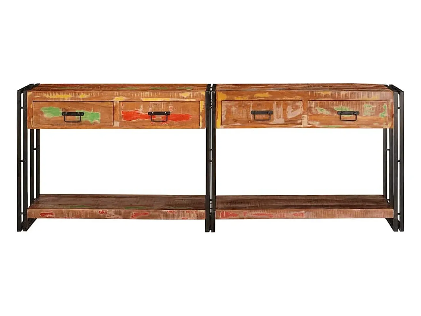 Mesas consola Otro 2 piezas Multicolor Madera maciza recuperada