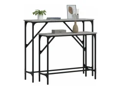 Mesas consolas 2 unidades madera de ingeniería gris Sonoma