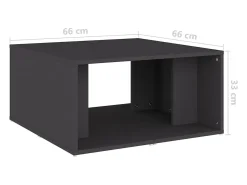 Mesas de centro 4 piezas madera contrachapada gris 33x33x33 cm