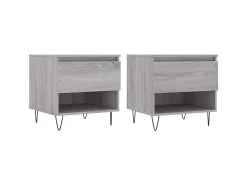 Mesas de centro 2 uds madera ingeniería gris Sonoma 50x46x50 cm ES55239