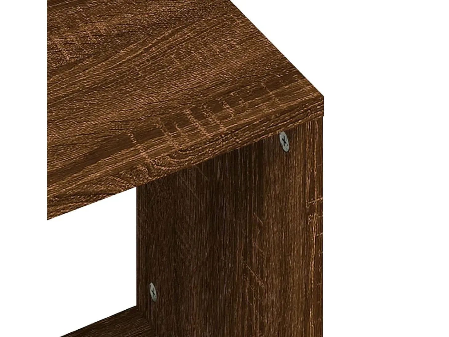 Mesas de centro apilables 2 piezas madera ingeniería roble marrón