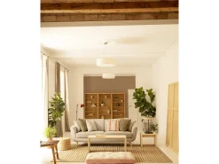 Mesita / Taburete de madera maciza en tono natural de 45x50cm - TELVA - DECOWOOD