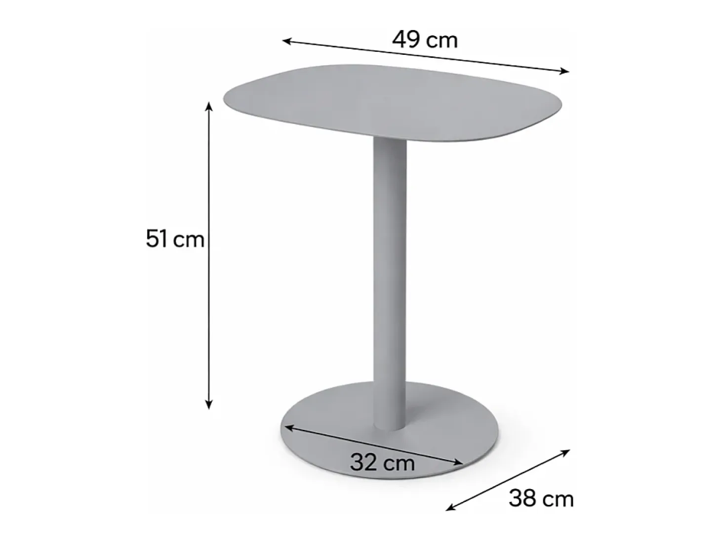 Mesita Auxiliar Salón, Metálica, Diseño Escandinavo, Funcional – Gris - 51*49*38 cm – SKANDY