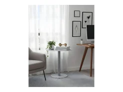 Mesita Auxiliar Salón, Metálica, Diseño Escandinavo, Funcional – Gris - 51*49*38 cm – SKANDY