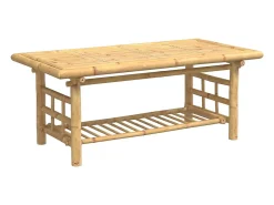 Mesita de centro de bambú 110x55x45 cm
