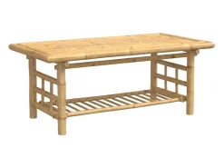 Mesita de centro de bambú 110x55x45 cm