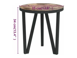 Mesita de centro MDF negro y amarillo Ø35 cm