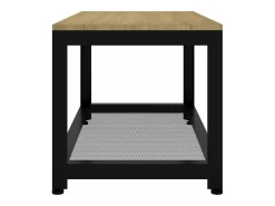 Mesita de centro MDF y hierro marrón claro y negro 90x45x45 cm