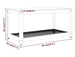 Mesita de centro MDF y hierro marrón claro y negro 90x45x45 cm