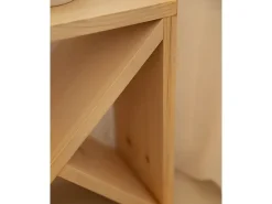 Mesita de madera maciza en tono roble oscuro de 50x50cm - STOKE - DECOWOOD