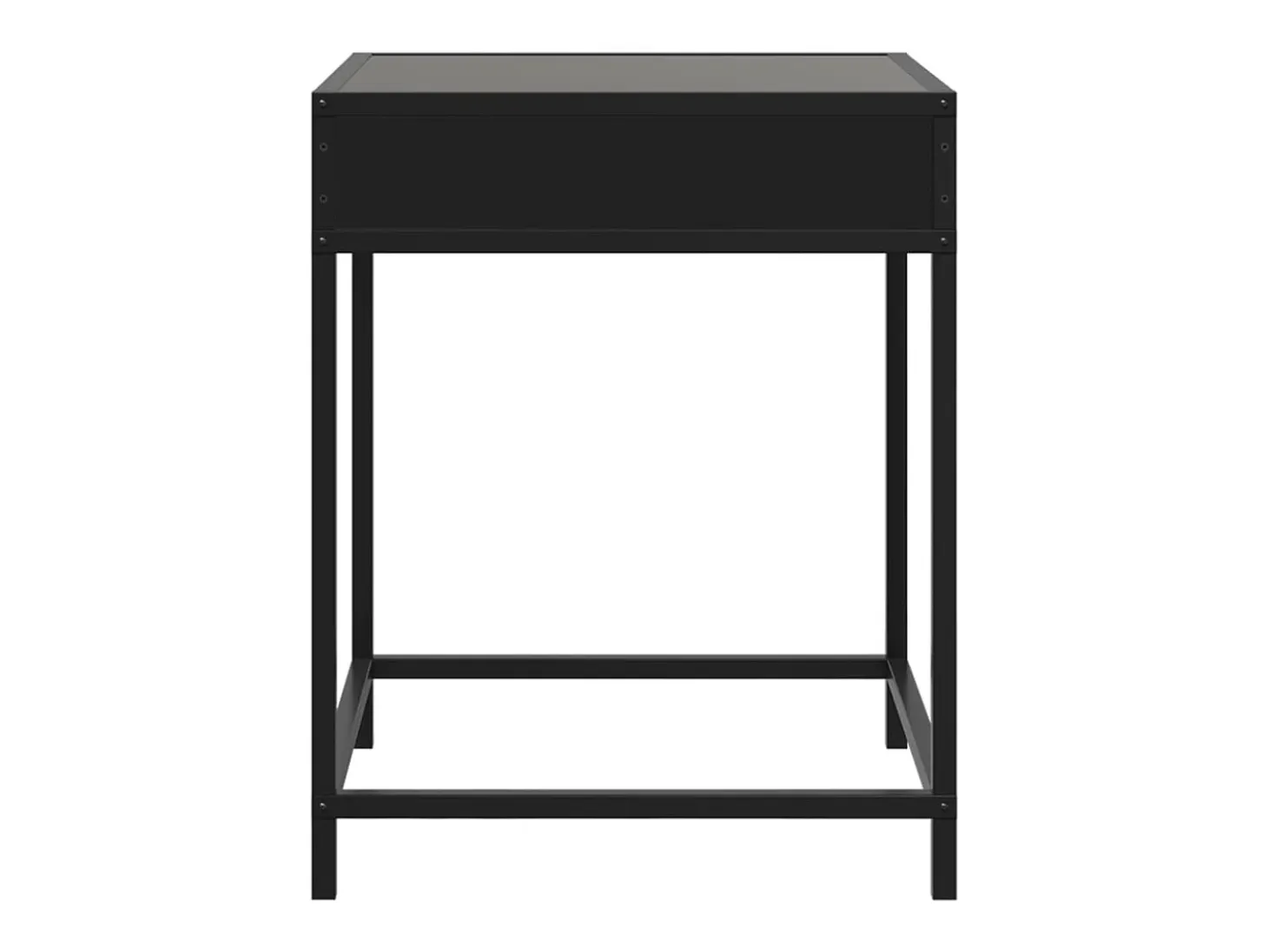 Mesita de noche con Infinity LED negra 40x40x51 cm