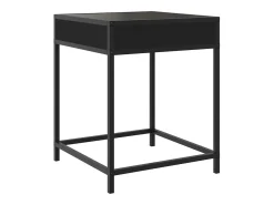 Mesita de noche con Infinity LED negra 40x40x51 cm