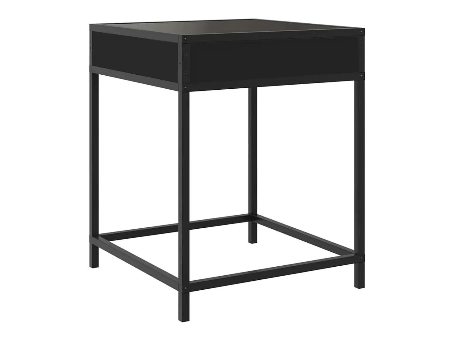 Mesita de noche con Infinity LED negra 40x40x51 cm
