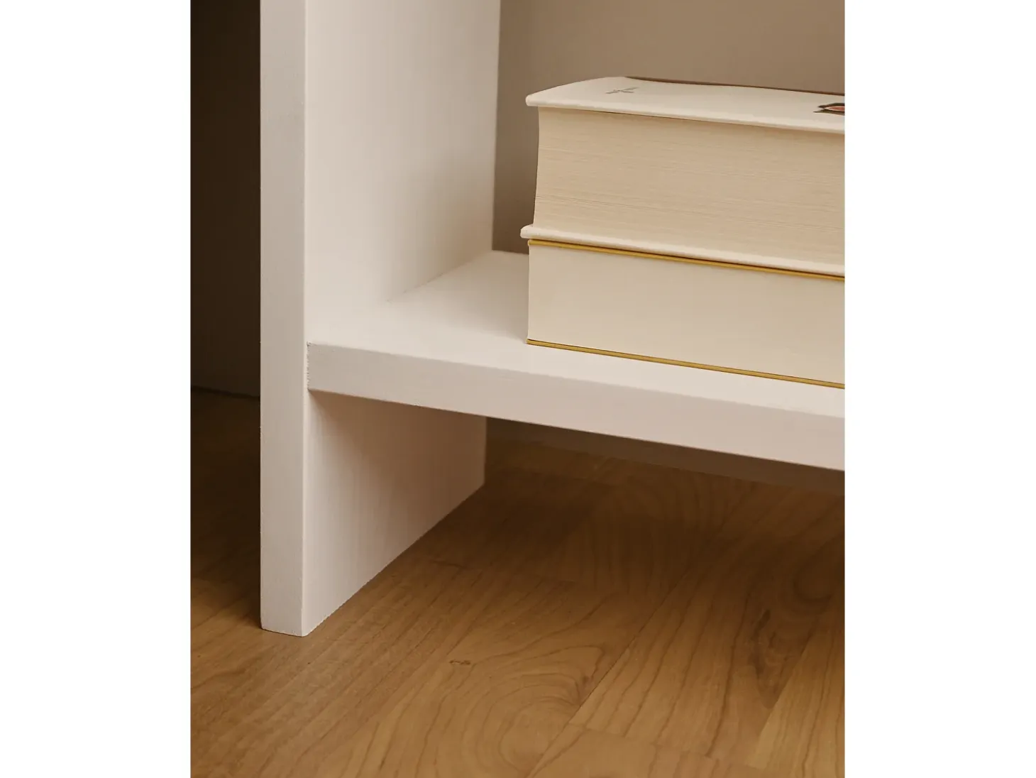 Mesita de noche de madera maciza en tono blanco de 40x20cm - MELLER - DECOWOOD