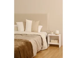 Mesita de noche de madera maciza en tono blanco de 40x20cm - MELLER - DECOWOOD